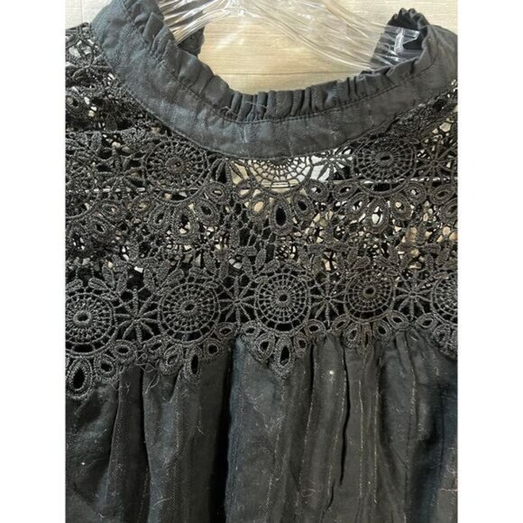 GAP Crochet Lace Trim Mockneck Blouse Small‎ - Picture 7 of 7